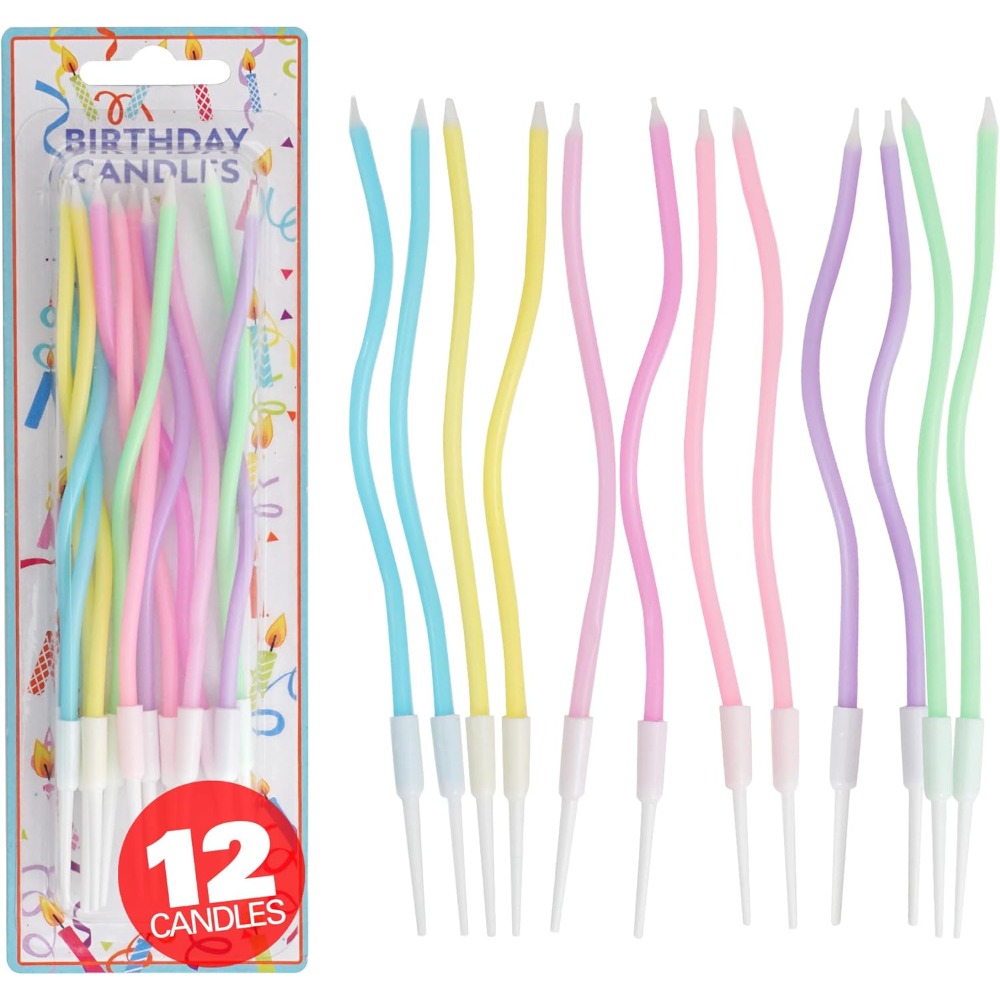 Candle Supply - Rainbow Spiral Birthday Cake Candles Set
