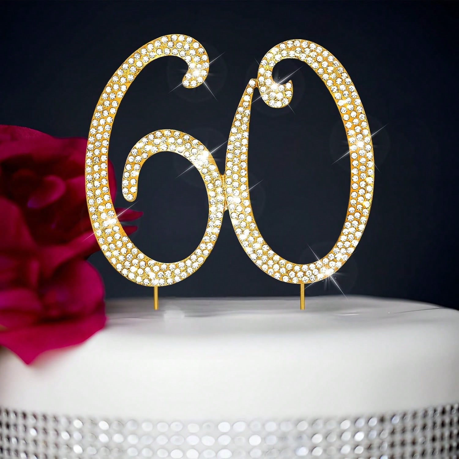 Candle Making Supplies Online - Large Gold Rhinestone Number Cake Topper