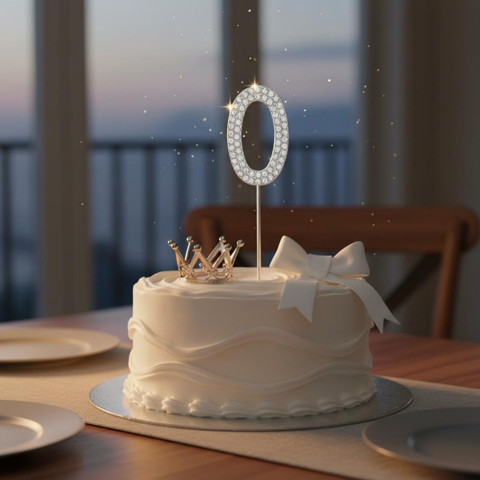 Candle. Queen - Crystal Crown Cake Topper Sparkling Crown