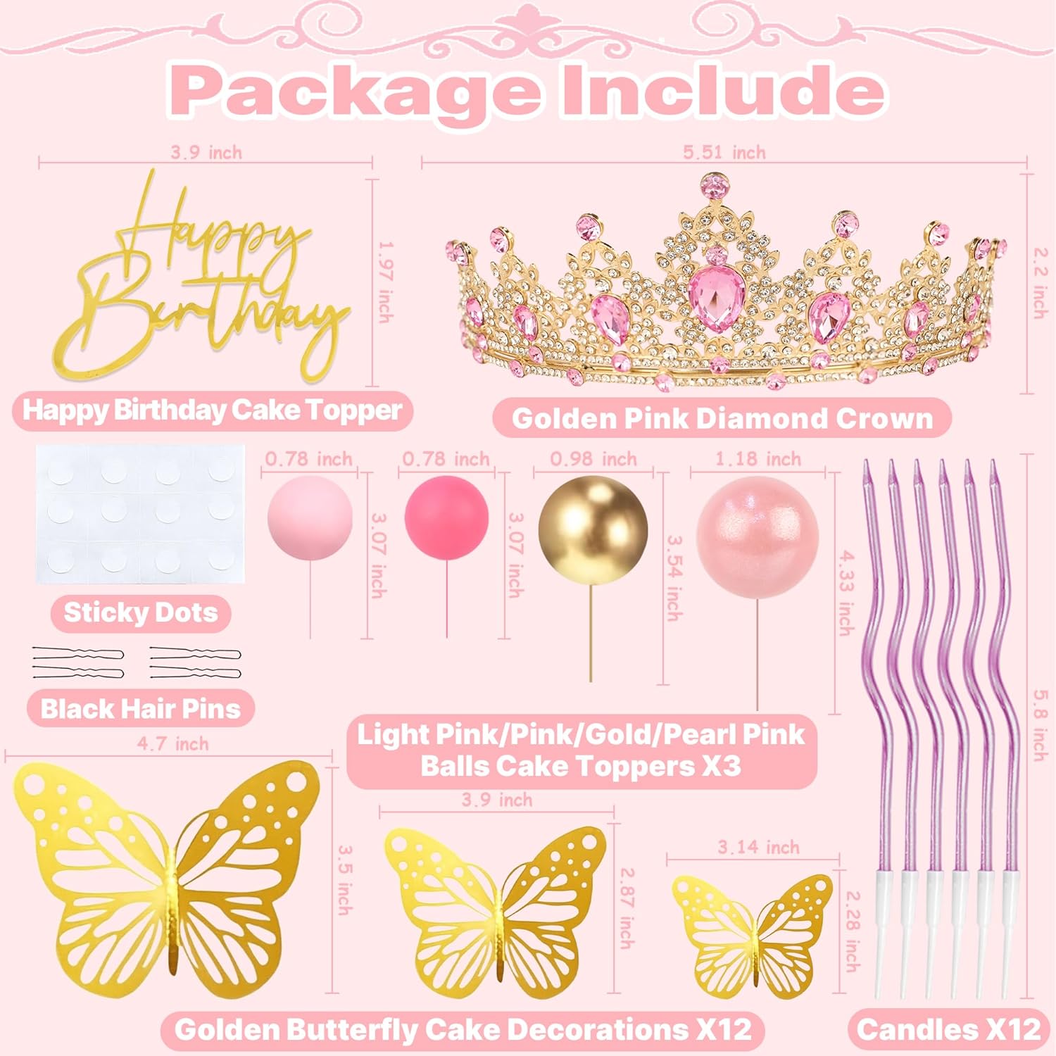 Crown Cake Topper, Corona Para - огляд і ціна Candle. Queen
