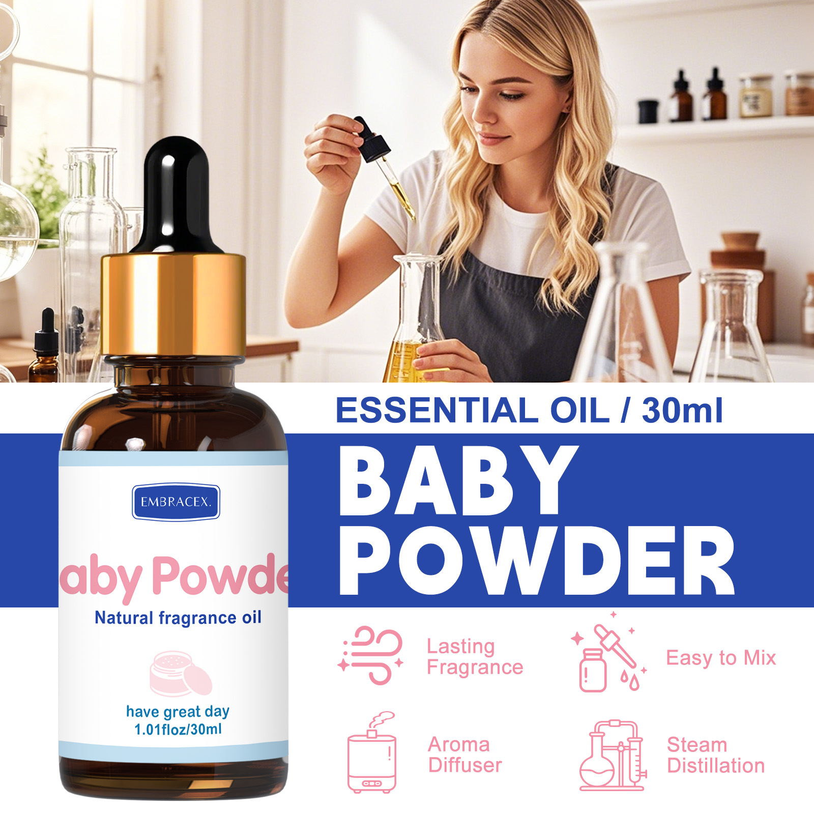 30ml Baby Powder Essential Oil - огляд і ціна Candle Supplies Fragrance Oil